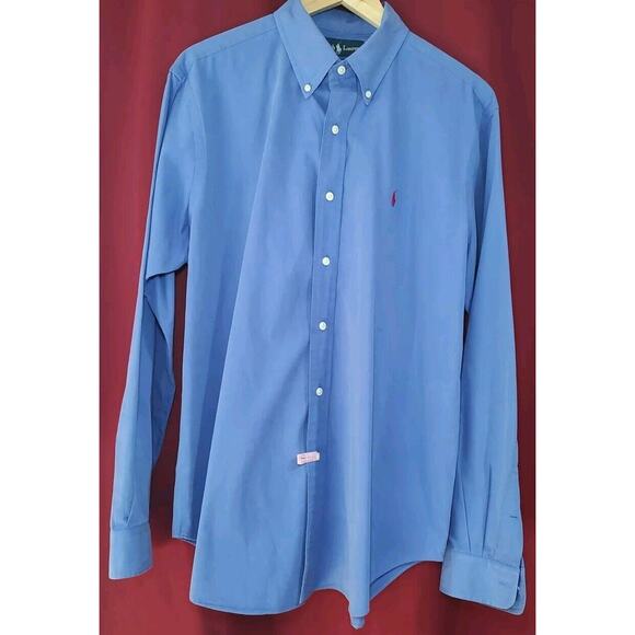 Men's Ralph Lauren Blue Business Work Casual Long Sleeve Men Classic Fit - L - Picture 1 of 5